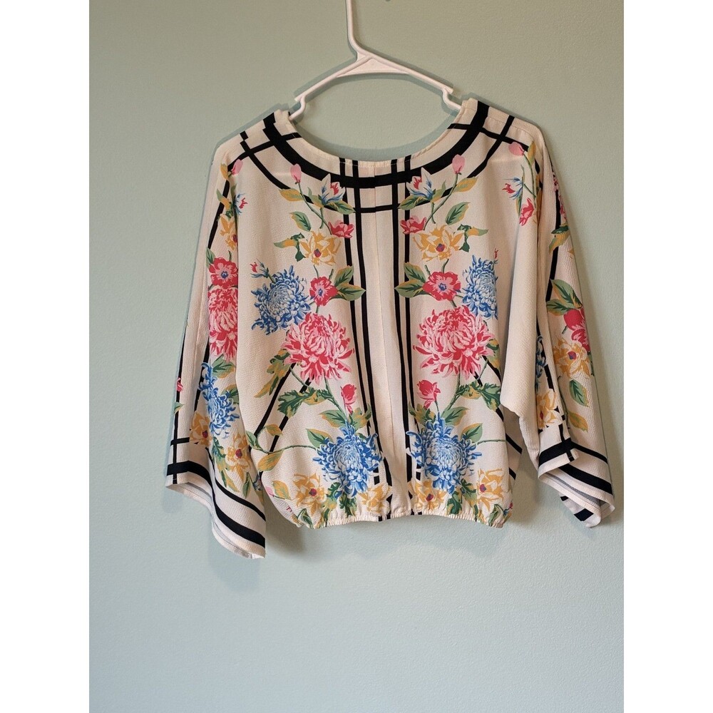 Flying Tomato floral oversized blouse SZ S fits Med